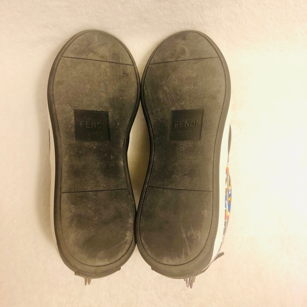 Fendi Monster Eyes Confetti Leather Skate Sneakers - Picture 7 of 8